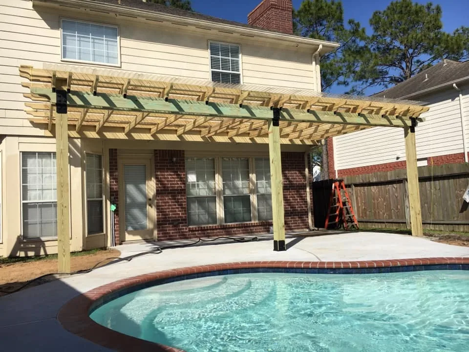 Pergola & patio cover built by Standard Fence near San Leon, Texas