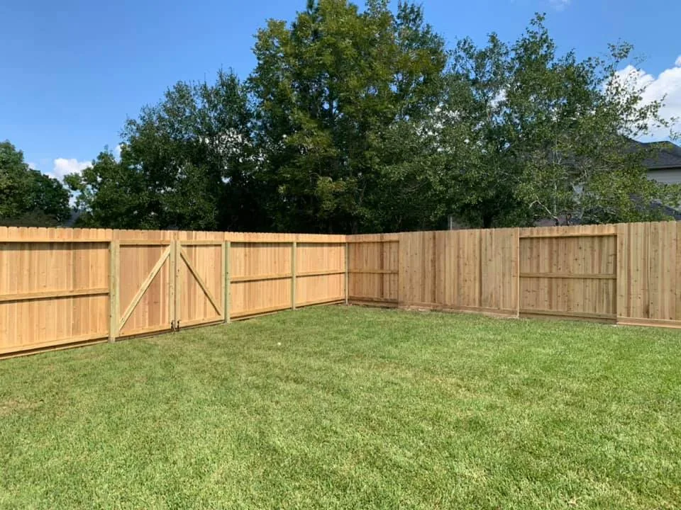 Cedar wood fence installed by Standard Fence in the Houston area