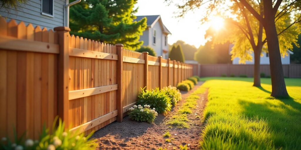 classic wooden fence made of sturdy cedar or pine